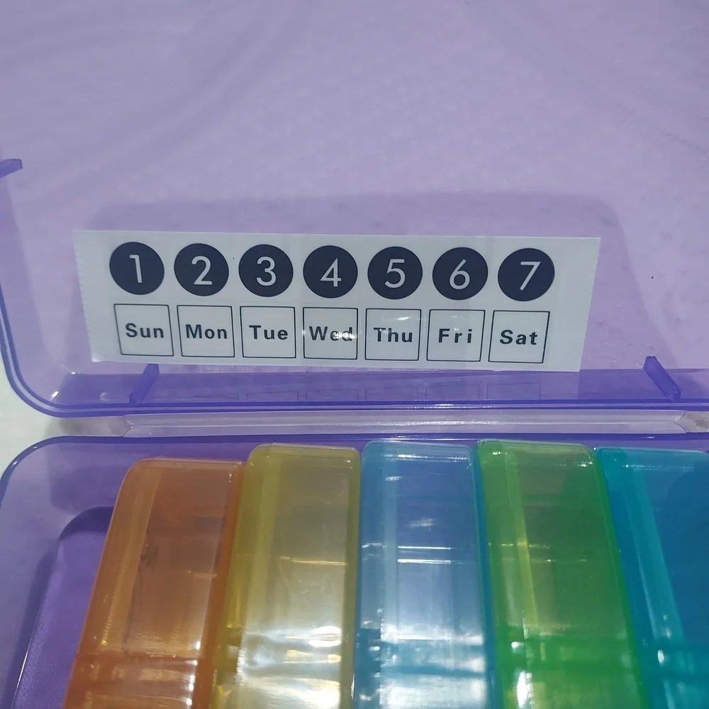 Source Unknown Multicolor Weekly Pill Organizer